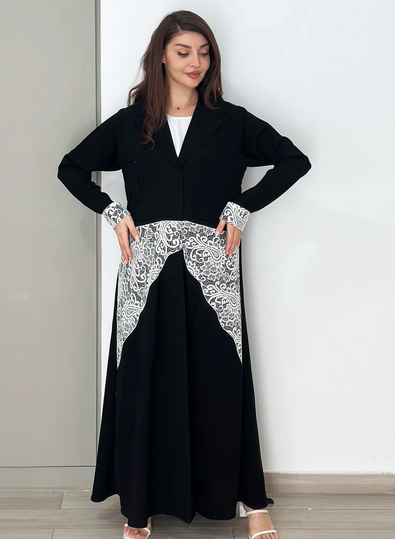 Stylish Embellished  Blazer with Dantel Design with Pocket and buton Style